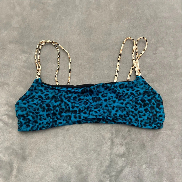 New! Blue Life blue leopard bikini top 21531 - Picture 1 of 6